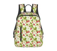 JBJGKHLP Lovely Strawberry Print Lightweight Backpack Unisex Travel Daypack Daily Gym Work Bag Outdoor Commuting