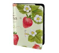 JBJGKHLP Lovely Strawberry Print Passport Travel Document Wallet Case Unisex Lightweight Secure Travel Accessories