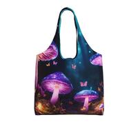 JBJGKHLP Magic Mushroom Print Extra-Large Canvas Tote Bag Shoulder Handbag For Shopping Travel Beach Daily Use