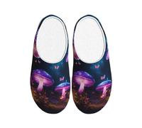JBJGKHLP Magic Mushroom Print Washable Slippers Unisex flip flops with TPR Sole Cute Hotel shoes for Guestss