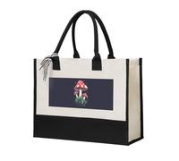 JBJGKHLP Magic Mushrooms Print Large Capacity Canvas Tote Shopping Bag For Women Eco-Friendly For Mother'S Day