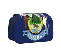 JBJGKHLP Maine State Flag Print Versatile Pencil Case Large Capacity Storage Makeup Toiletry Pouch Travel Office