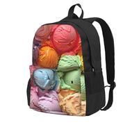 JBJGKHLP Many Colored Ice Cream Print Large Capacity Adult Backpack Water-Resistant Lightweight Daily Outdoor Enthusiasts