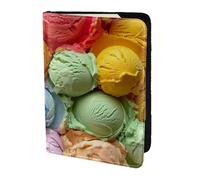 JBJGKHLP Many Colored Ice Cream Print Passport Travel Document Wallet Case Unisex Lightweight Secure Travel Accessories