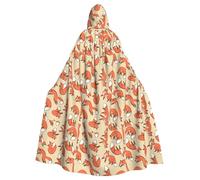 JBJGKHLP Many Foxes Print Fits Breathable Unisex Full Length Hooded Cloak For Halloween Cosplay Festivals