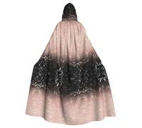 JBJGKHLP Marble Color Rose Gold Print Fits Breathable Unisex Full Length Hooded Cloak For Halloween Cosplay Festivals