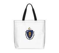 JBJGKHLP Massachusetts State Flag Print Large Capacity Bag Women Shoulder Organizer Lightweight Travel Everyday Tote