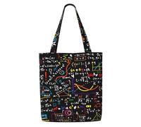 JBJGKHLP Math Formula Print Reusable Canvas Shoulder Bag Large Capacity Tote Travel Picnic Weekend Getaways