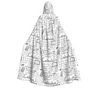 JBJGKHLP Math Geometry Geek Calculus Print Unisex Adult Hooded Long Sleeve Cloak Halloween Christmas Carnival Theme Parties