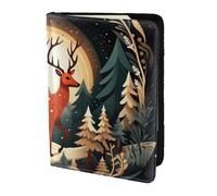 JBJGKHLP Merry Christmas Deer Print Passport Travel Document Wallet Case Unisex Lightweight Secure Travel Accessories