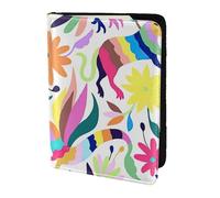 JBJGKHLP Mexican Otomi Animals Print Passport Travel Document Wallet Case Unisex Lightweight Secure Travel Accessories