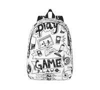 JBJGKHLP Monochrome Sketch Style Gaming Print Lightweight Stylish Unisex Backpack Double Shoulder Bag For Travel Outdoor Use