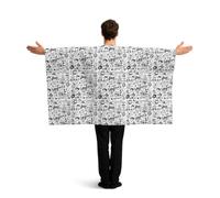 JBJGKHLP Monochrome Sketch Style Gaming Print Patriotic Flag Cape Costume Accessory Celebration Sports Festive Event Wear Party