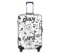 JBJGKHLP Monochrome Sketch Style Gaming Print Travel Business Suitcase Cover Luggage Protector for Universal Waterproof Sleeve