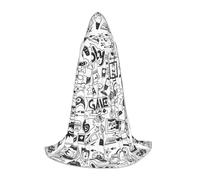 JBJGKHLP Monochrome Sketch Style Gaming Print Unisex Hooded Cloak Robe Carnival Halloween Cosplay Christmas Comfortable Stylish