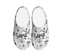JBJGKHLP Monochrome Sketch Style Gaming Print Washable Slippers Unisex flip flops with TPR Sole Cute Hotel shoes for Guestss