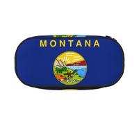 JBJGKHLP Montana State Flag Print Convenient Pencil Case Practical Pen Storage Bags School Office Essentials Vibrant