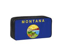 JBJGKHLP Montana State Flag Print Simple Spacious Pen Case Office Stationery Organizer Pouch Lightweight Storage Pens