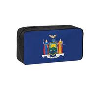 JBJGKHLP New York State Flag Print Simple Spacious Pen Case Office Stationery Organizer Pouch Lightweight Storage Pens