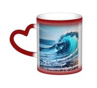 JBJGKHLP Ocean Sea Wave Print Starry Sky Color-Changing Mug Birthday Anniversary Office Gift Ceramic Coffee Mugs