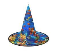 JBJGKHLP Ocean Tropical Fish Coral Undersea World Print Comfortablel Carnival Party Hat Cosplay Costume Festive Headwear Themed Essential