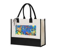 JBJGKHLP Ocean Tropical Fish Coral Undersea World Print Large Capacity Canvas Tote Shopping Bag For Women Eco-Friendly For Mother'S Day
