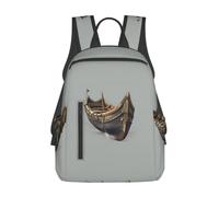 JBJGKHLP Old Viking Boats Print Lightweight Backpack Unisex Travel Daypack Daily Gym Work Bag Outdoor Commuting