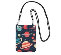 JBJGKHLP Outer Space Planets Print Fashion Lightweight Slim Phone Crossbody Bag Water-Resistant Travel Outdoor Use