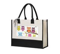 JBJGKHLP Owls On Tree Branches Print Large Capacity Canvas Tote Shopping Bag For Women Eco-Friendly For Mother'S Day