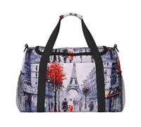 JBJGKHLP Paris City Tree Eiffel Tower Art Print Versatile Hand Travel Bag Foldable Shoulder Tote Business Trip Outdoor Carry-On