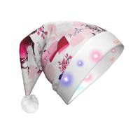 JBJGKHLP Paris Eiffel Tower France Print Led Light Up Santa Cap Glowing Xmas Headwear