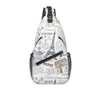 JBJGKHLP Parisian Coffee Eiffel Tower Print Cross Chest Bag Diagonally Unisex Sling Backpack Outdoor Sport Casual Fashion