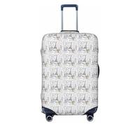 JBJGKHLP Parisian Coffee Eiffel Tower Print Universal Suitcase Elastic Luggage Protector Waterproof Travel Business Vacation