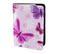 JBJGKHLP Pink Butterfly Print Passport Travel Document Wallet Case Unisex Lightweight Secure Travel Accessories