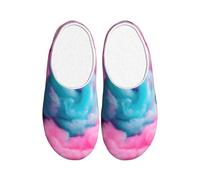 JBJGKHLP Pink Cotton Candy Print Washable Slippers Unisex flip flops with TPR Sole Cute Hotel shoes for Guestss