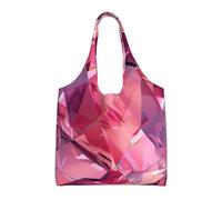 JBJGKHLP Pink Diamond Pattern Print Extra-Large Canvas Tote Bag Shoulder Handbag For Shopping Travel Beach Daily Use