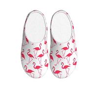 JBJGKHLP Pink flamingo pattern Print Washable Slippers Unisex flip flops with TPR Sole Cute Hotel shoes for Guestss