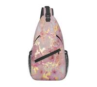 JBJGKHLP Pink Marble Texture Print Cross Chest Bag Diagonally Unisex Sling Backpack Outdoor Sport Casual Fashion