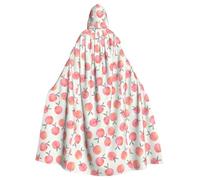 JBJGKHLP Pink Peach Pattern Print Fits Breathable Unisex Full Length Hooded Cloak For Halloween Cosplay Festivals