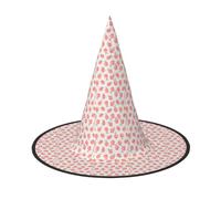 JBJGKHLP Pink Peach Pattern Print Halloween Witch Hat Unisex Carnival Cosplay Party Fashion Cap Costume Accessory
