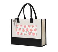 JBJGKHLP Pink Peach Pattern Print Large Capacity Canvas Tote Shopping Bag For Women Eco-Friendly For Mother'S Day