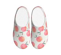 JBJGKHLP Pink Peach Pattern Print Washable Slippers Unisex flip flops with TPR Sole Cute Hotel shoes for Guestss