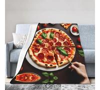JBJGKHLP Pizza Food Print Ultra-Soft Flannel Blanket Anti-Pilling Blankets Wrinkle Non-Shedding, All Seasons
