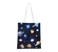 JBJGKHLP Planets Stars And Milky Way Galaxy Print Beach Bag Lightweight Bags Eco-Friendly Foldable Travel Gym All Seasons Versatile
