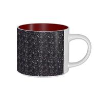 JBJGKHLP Purple Black Goth Spooky Print Large Capacity Ceramic Mugs Tea for Home Office Kitchen Gift Sets Outdoor Picnic