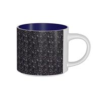 JBJGKHLP Purple Black Goth Spooky Print Large Capacity Ceramic Mugs Tea for Home Office Kitchen Gift Sets Outdoor Picnic