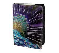 JBJGKHLP Purple Peacock Print Passport Travel Document Wallet Case Unisex Lightweight Secure Travel Accessories
