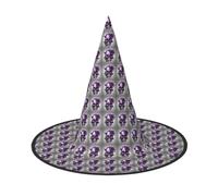 JBJGKHLP Purple Rose And Skull Print Comfortablel Carnival Party Hat Cosplay Costume Festive Headwear Themed Essential