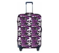 JBJGKHLP Purple Rose Skeleton Print Travel Business Suitcase Cover Luggage Protector for Universal Waterproof Sleeve