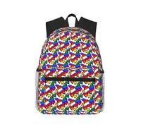 JBJGKHLP Rainbow Colored Gay Pride Hearts Print Adults Lightweight Casual Backpack Water-Resistant Daily Use Travel Hiking Commuting